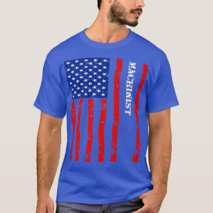 Cool Machinist Accessories Things Stuff USA Flag T-Shirt