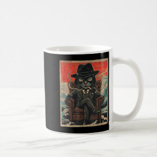 Cool Mafia Cat Funny The Catfather Smoking Vintage Coffee Mug