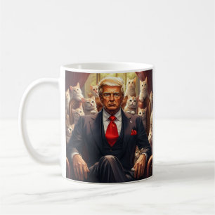 Cool MAGA Cat TRUMP surrounded by KITTENS funny Coffee Mug
