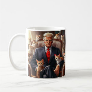 Cool MAGA Cat TRUMP surrounded by KITTENS funny Coffee Mug