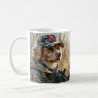 Cool MAGA Dog with Gun and Camouflage Cute puppy