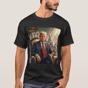 Cool MAGA Rabbit TRUMP surrounded by BUNNYS funny T-Shirt