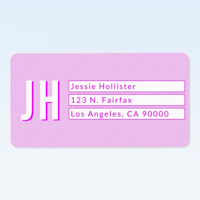 Cool Magenta & White Stripes Return Address Labels (Creator Uploaded)