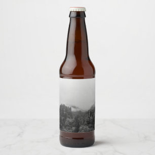 Cool, magical foggy nature beer bottle label