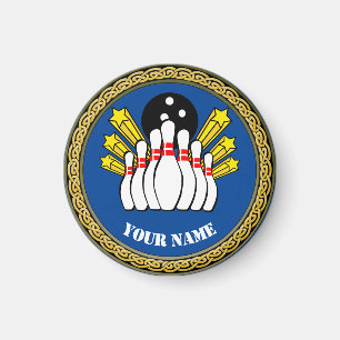 COOL! Magnet -Bowling- Custom Bowler - Add Name