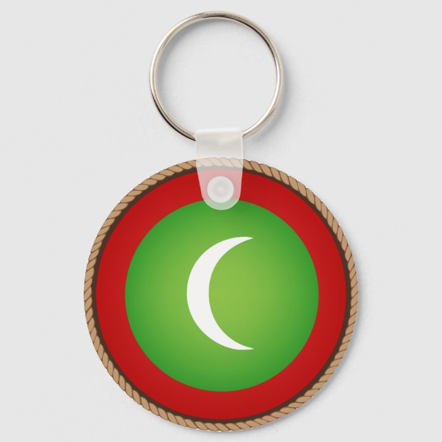 Cool Maldives Flag Seal Key Ring (Front)