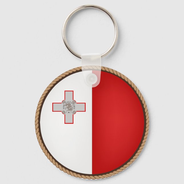 Cool Malta Flag Seal Key Ring (Front)