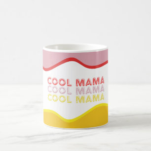 'Cool Mama' retro waves brightly coloured  Coffee Mug