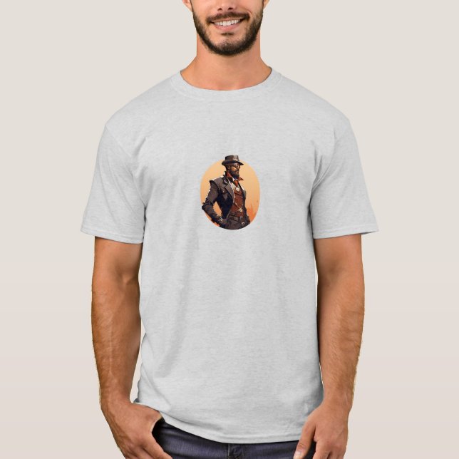 Cool Man In Steampunk Style T-Shirt (Front)