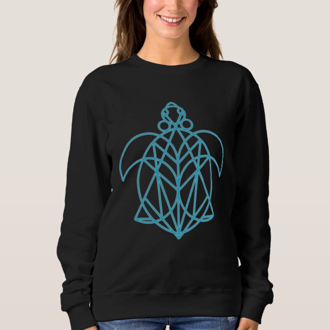 Cool Mandala Sacred Geometry Turtle  4 Sweatshirt (Front)