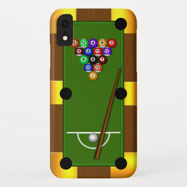 Cool Manly Pool Table Eight Ball Billiards Tough Case-Mate iPhone Case (Back)