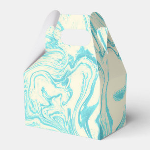 Cool Marble Design in Turquoise and Cream Favour Box