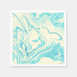 Cool Marble Design in Turquoise and Cream Napkin