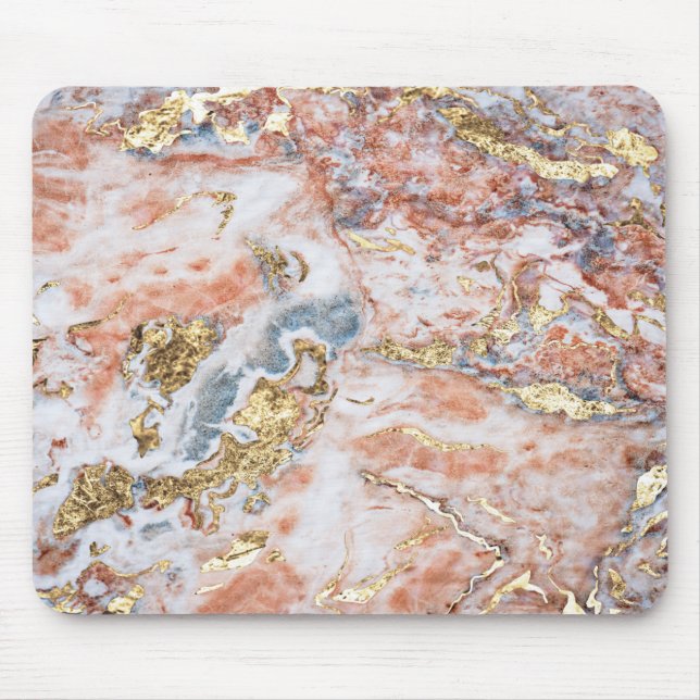 Cool Marble Gold Glitter Mouse Pad (Front)