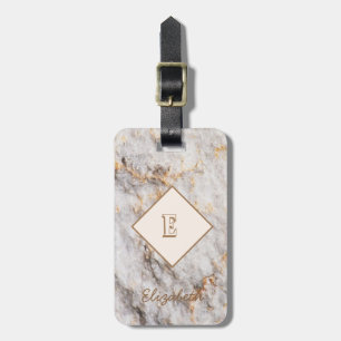 Cool Marble Granite  Stone Texture, Monogram Luggage Tag