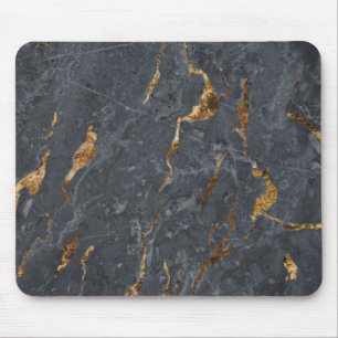 Cool Marble Grey Gold Mouse Pad