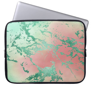 Cool Marble   Lovely Pastel Purple Blue Pink Ombre Laptop Sleeve