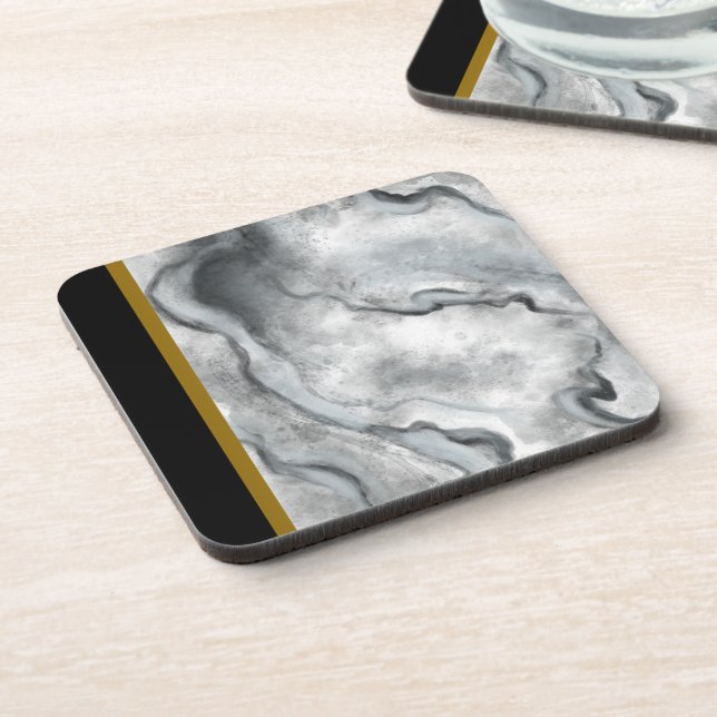 Cool Marble Pattern Plastic Drink Coasters Gift (Left Side)
