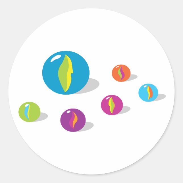 Cool Marbles Classic Round Sticker (Front)