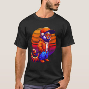 Cool Marmoset Modern Urban Style Sunset Retro Art T-Shirt