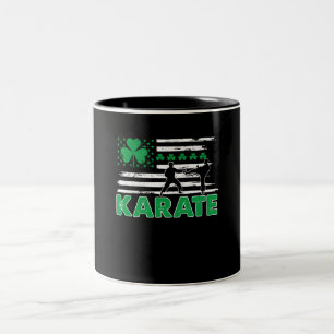 Cool Martial Arts  Karate Kicking Two-Tone Coffee Mug
