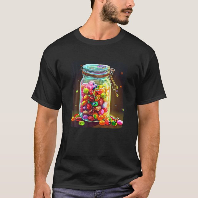 Cool mason jar full of sweets and candies costume  T-Shirt (Front)