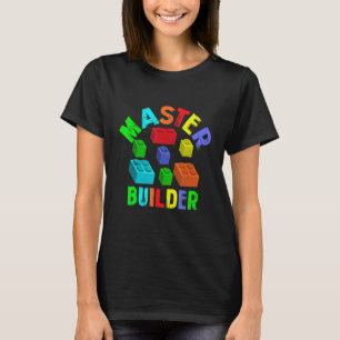 Cool Master Builder Funny Building Blocks funny Me T-Shirt