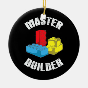 Cool Master Builder Funny Building Blocks Gift Ceramic Ornament