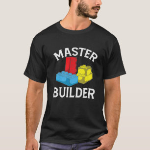 Cool Master Builder Funny Building Blocks Gift Men T-Shirt