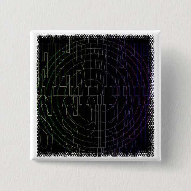 Cool Math geek Text Art: Fermat's Spiral 15 Cm Square Badge (Front)