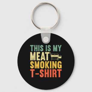 Cool Meat Smoking Art For Men Women Bbq Griller Me Key Ring