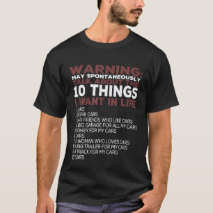 Cool Mechanic Car Enthusiast For Men Talk T-Shirt