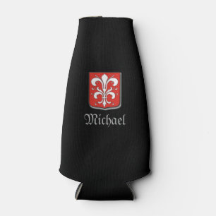 Cool Mediaeval Black and Red Knight Shield Bottle Cooler