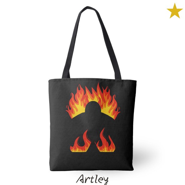 Cool Meeple On Fire Board Games Tote Bag (Creator Uploaded)