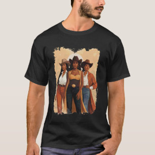 Cool Melanin Cowgirl Western Boots Afro Western Ro T-Shirt