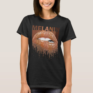 Cool Melanin Queen Lips Women Black Queen African T-Shirt