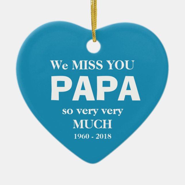 Cool Memorial Personalised PAPA Holiday Ornament (Front)