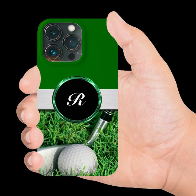 Cool Men's Golf Monogram Business Case-Mate iPhone Case (Creator Uploaded)