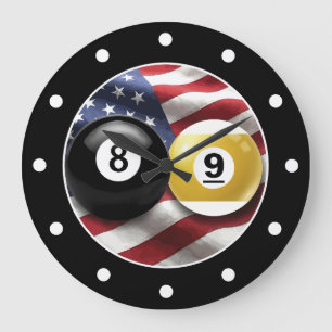 Cool Men's Man Cave Pool Room Wall Clocks