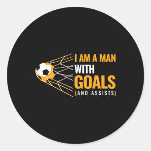 Cool Mens Motivational Goals I Am A Man With Goals Classic Round Sticker