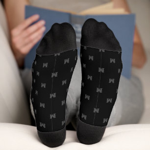 Cool men's socks with custom name initial monogram