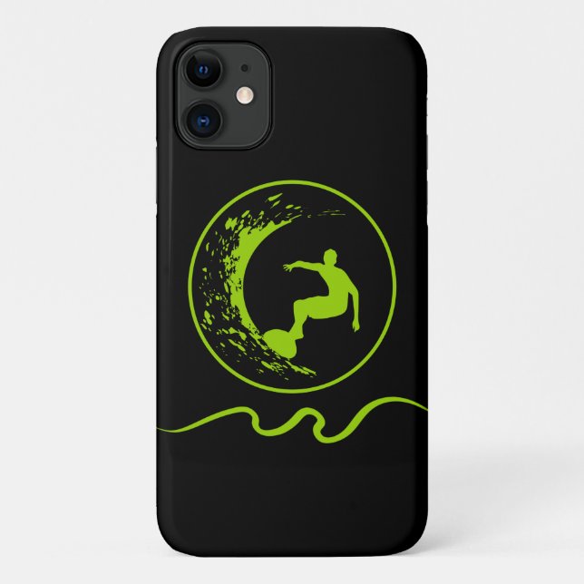 Cool Men's Surfing Surfboard Emblem Designer Case-Mate iPhone Case (Back)