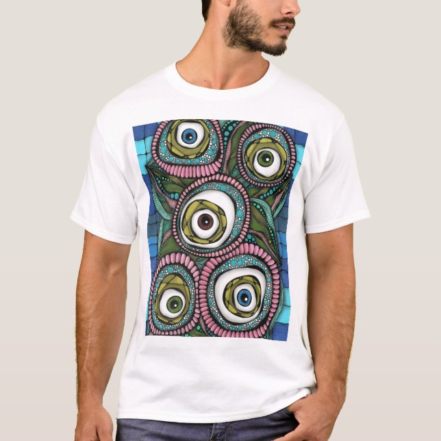 Cool men's T-shirt with an abstract print (Front)