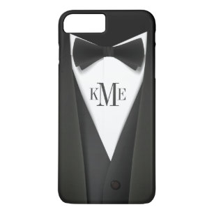 Cool Mens Tuxedo Suit Pattern - Manly Monogram Case-Mate iPhone Case