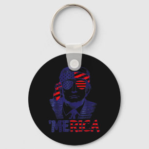 Cool merica Trump Happy 4th Of July Trump American Key Ring