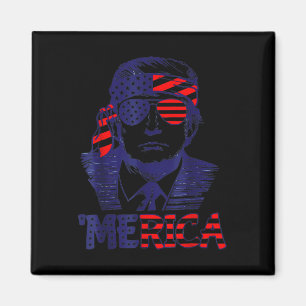 Cool merica Trump Happy 4th Of July Trump American Magnet