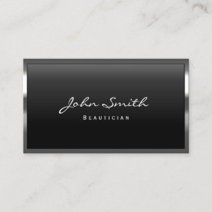 Cool Metal Border Beautician Business Card
