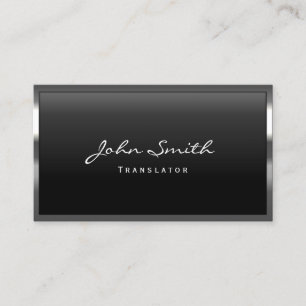Cool Metal Border Translator Business Card