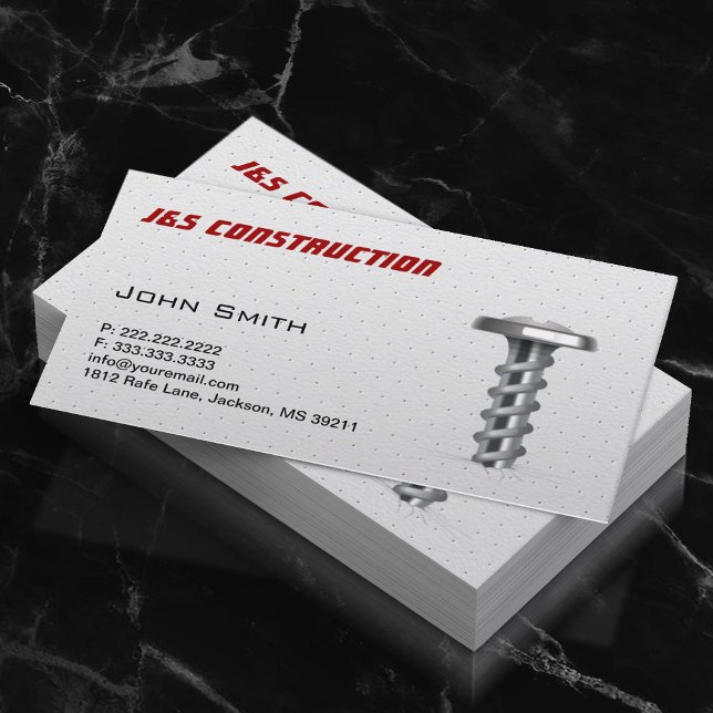 Cool Metal Screw Construction Business Card (Creator Uploaded)