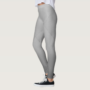 Cool Metallic Aluminium Plates Grey Leggings